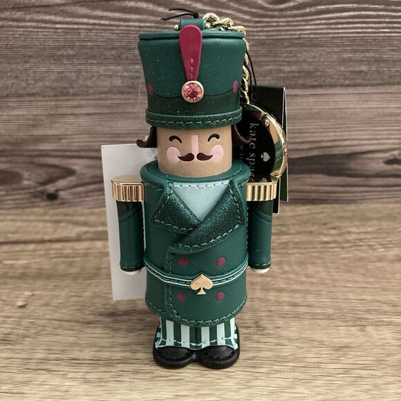 Kate Spade Nutcracker Keychain Green Bag Charm Christmas Holiday Stocking Stuffe - Picture 2 of 11